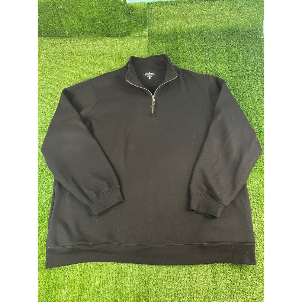 Charles River Apparel Mens XXL Black Quarter Zip Sweatshirt‎ Pullover Mock Neck